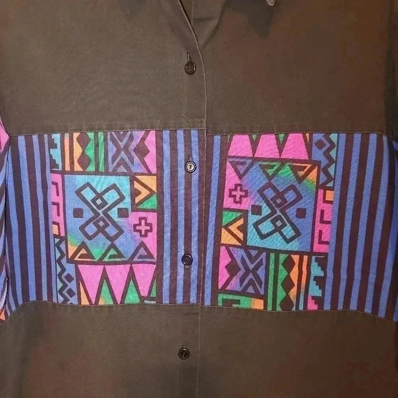 Vtg Ozark Mountain Womens Cotton Southwestern Garth Shirt Western Long Sleeve M - Picture 3 of 6